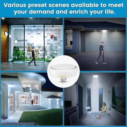 Miniatura 2 de Bonlux PIR - Lámpara de techo LED con sensor de movimiento, 15 W (equivalente a 150 W), base media E26, luz de techo LED de atardecer a amanecer