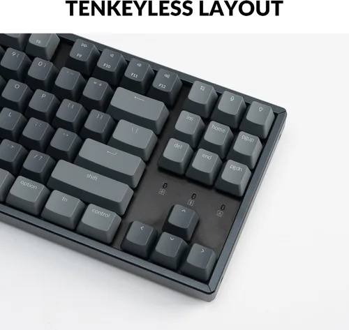 Miniatura 2 de Keychron Teclado mecánico inalámbrico K8, diseño sin llave de 87 teclas Bluetooth/con cable RGB retroiluminado con interruptor azul óptico Gateron