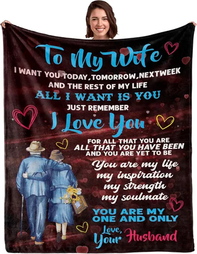 Miniatura 12 de WSYEAR Manta personalizada con fotos, regalo personalizado para parejas, manta con fotos personalizada, regalo de cumpleaños con texto en inglés "I