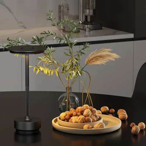Miniatura 3 de Lámpara de mesa inalámbrica, luz LED de mesa recargable con 3 ajustes de temperatura, atenuación continua, batería de 5000 mAh, USB-C, memoria