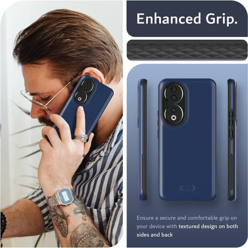 Miniatura 4 de TUDIA DualShield Grip - Funda protectora compatible con Honor 90, de doble capa, a prueba de golpes, delgada, de grado militar, antideslizante, Azul