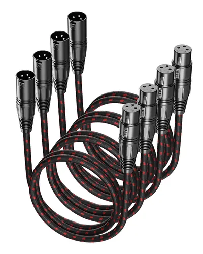 Miniatura 10 de Cable corto XLR, cable de micrófono de 1 pie, paquete de 2 unidades, toda la longitud de 6 pulgadas a 100 pies, cable de micrófono equilibrado