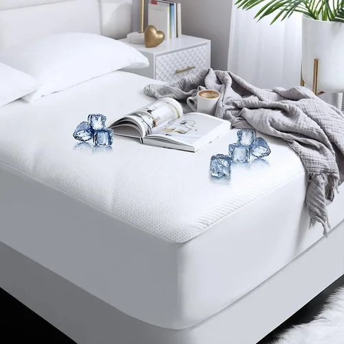 Miniatura 9 de Nestl Protector de colchón de tamaño matrimonial – Protector de colchón de enfriamiento de alta calidad, protector de colchón impermeable