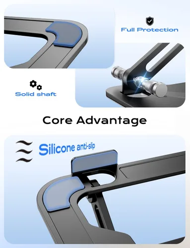 Miniatura 7 de JCZT Soporte Ajustable para Laptop de Escritorio, Elevador Plegable de Metal para Laptop, Soporte Portátil con Montaje para Laptop, Soporte