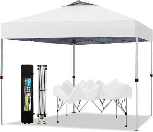 PHI VILLA Tienda de campaña desplegable de 10 x 10 pies para exteriores, para eventos, fiestas, tienda de campaña de 100 pies cuadrados, color blanco