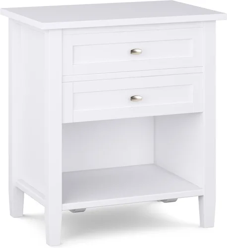 Miniatura 18 de SIMPLIHOME Warm Shaker Mesitas de noche de madera maciza de 24 pulgadas de ancho estilo transicional en negro para sala de estar y dormitorio