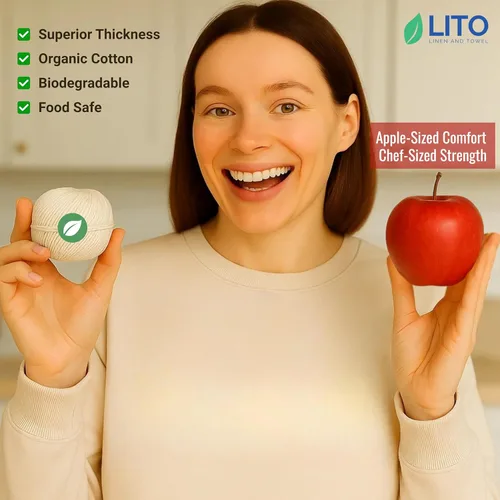 Miniatura 2 de Cordel de carnicero orgánico para cocinar y atar – Cuerda de cocina de algodón natural resistente de 0.047 in y 200 pies – Cuerda apta