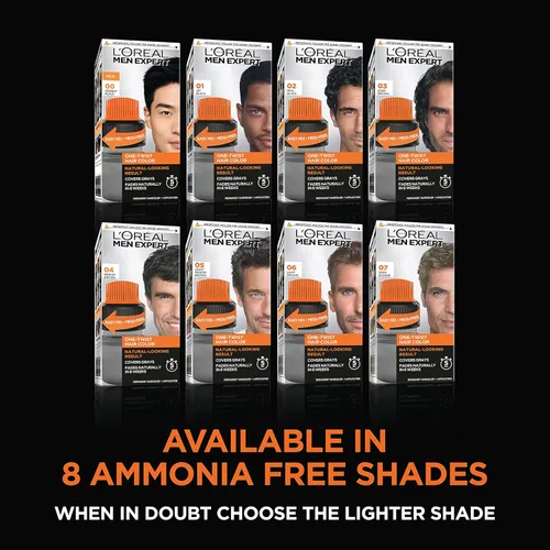 Miniatura 7 de L'Oreal Paris Men Expert One Twist - Tinte permanente de cabello para hombre, sin ensuciar, para cubrir canas, aplicación sencilla, sin mezclar y 02