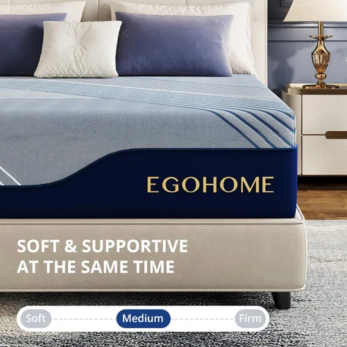 Miniatura 6 de EGOHOME Colchón individual de 14 pulgadas en una caja, espuma viscoelástica de gel de cobre para un sueño fresco y alivio de presión, sin fibra