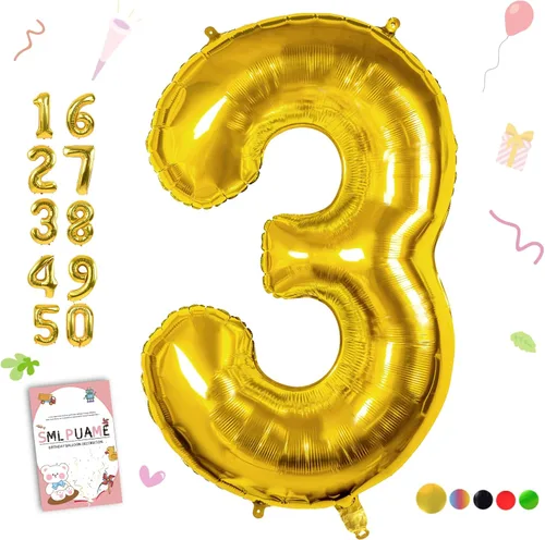 Miniatura 38 de Globos de números de 40 pulgadas del 0 al 9 dorados grandes del número 0, globos digitales para suministros de decoración de celebración de fiesta