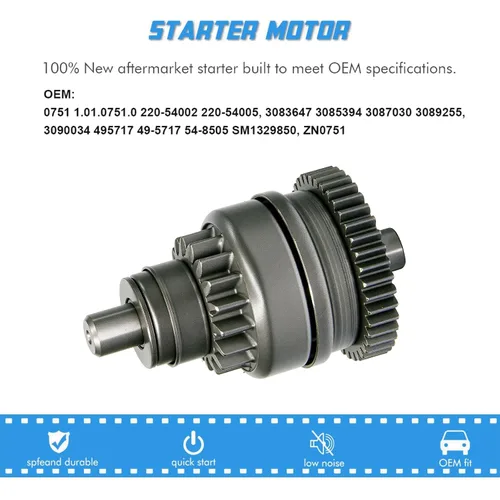 Miniatura 2 de Motor de arranque Bendix para Polaris ATV 2 y 4 tiempos 200 250 300 335 400 500 Sportsman Scrambler Ranger Magnum Big Boss, SM1329850, ZN0751