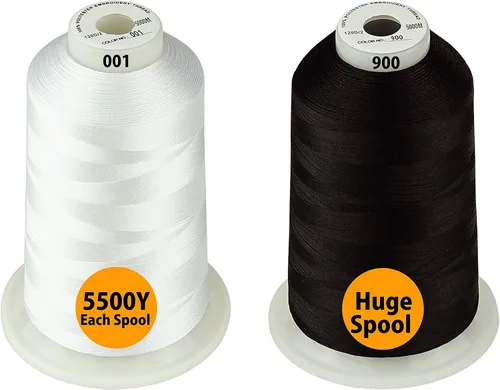 Simthread - 33 selecciones - Varios paquetes de colores surtidos de hilo de máquina de bordar de poliéster carrete enorme 5500Y para máquinas de 1