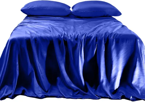 Miniatura 24 de Elegant Comfort Lujoso juego de sábanas de satén sedoso de 4 piezas, agradable para la piel y el cabello, resistente a las arrugas, la decoloración