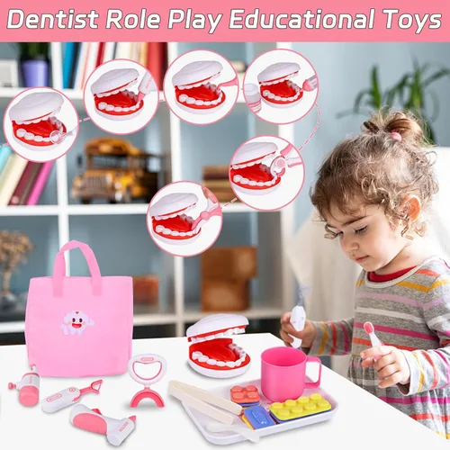 Miniatura 4 de Gifts2U Kit de dentista para niños, 42 piezas de kit médico para niños pequeños, juego de dentista educativo para niños, regalo para niñas y niños