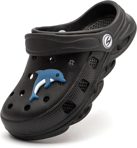 WOUEOI Zapatos de jardín para niños y niñas, sandalias de dibujos animados, zuecos, pantuflas de playa para niños