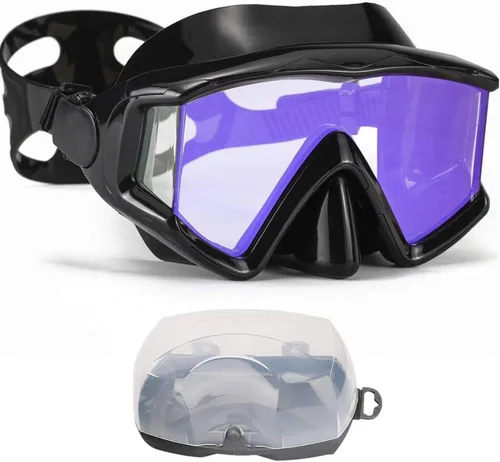 Miniatura 29 de Máscara de buceo Anti-niebla Natación Snorkel máscara adecuada para adultos Buceo Natación Snorkel Gafas Máscaras Lentes negro-azul