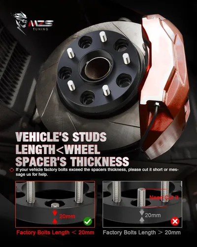 Miniatura 7 de MZS 5 Espaciadores para rines 114.3, 20 mm 60.1 mm de diámetro interior 12 x 1.5 mm 5x4.5" Espaciadores centrados en el cubo compatibles con TC XB