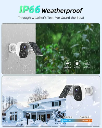 Miniatura 6 de Cámara solar MaxiViz para exteriores inalámbrica, cámara de seguridad Wi-Fi de 2.4GHz con detección de movimiento AI, cámaras para seguridad