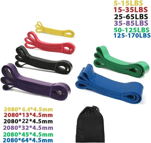 Miniatura 6 de Banda de Resistencia Gimnasio Goma Entrenamiento Elástico Ciclo de Ejercicio Fuerza Equipo de Fitness