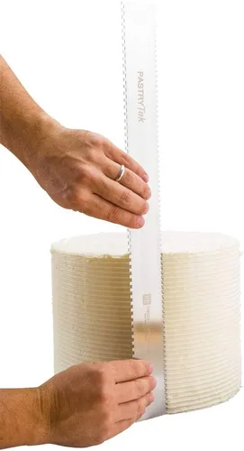 Miniatura 7 de Restaurantware Peine para tartas de 19.8 x 2 pulgadas, 1 peine decorativo de semicírculo, bordes surtidos de doble cara, de acero inoxidable