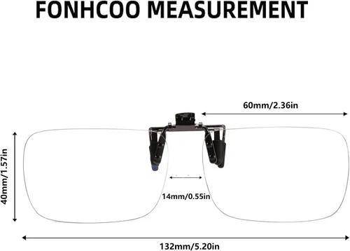 Miniatura 4 de FONHCOO Lentes de bloqueo de luz azul con clip para mujeres y hombres, clips en tus lentes graduados o de lectura, ligeros, sin marco, sin marco