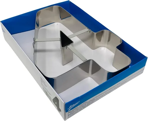 Miniatura 15 de Ateco Molde y cortador de pasteles de números extra grandes, 2, 11 pulgadas de alto, plateado