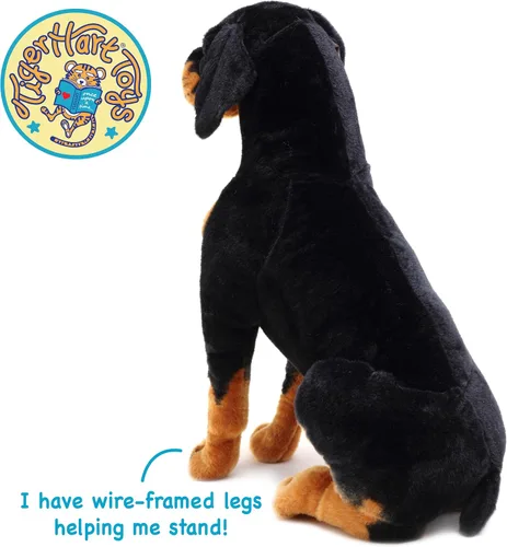 Miniatura 5 de TigerHart Robbie The Rottweiler - Perro de peluche de 26 pulgadas de alto