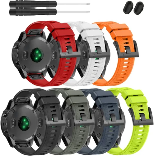 Miniatura 8 de ZEROFIRE Correa de repuesto compatible con Garmin Fenix 5/Fenix 6/Fenix 7, correa de silicona de 0.866 pulgadas para Fenix 8, Fenix E de 1.772