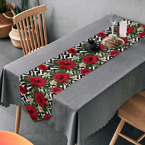 Miniatura 35 de MNSRUU Camino de mesa, copos de nieve y estrellas, invierno, Navidad, comedor, mesa auxiliar, camino de mesa auxiliar para boda, granja, hogar