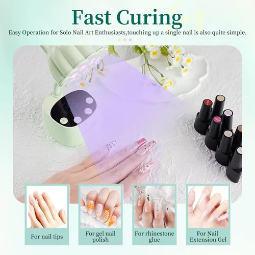 Miniatura 6 de JODSONE Lámpara de uñas UV de curado rápido, lámpara de cuello de cisne portátil y flexible con diseño ajustable de 360°, secadora LED recargable