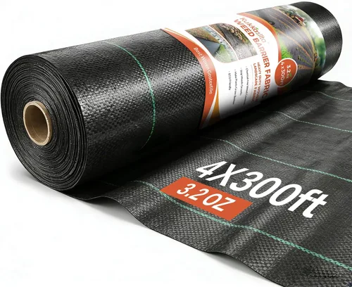 Miniatura 9 de Tela de barrera de malezas de 3 x 100 pies, resistente, alfombrilla de control de malezas de alta calidad de 3.2 onzas, cubierta de suelo