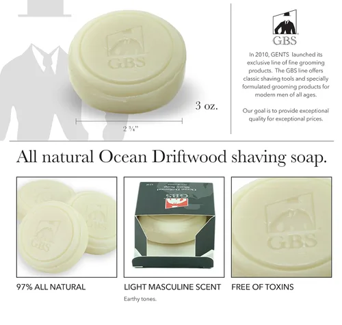 Miniatura 2 de G.B.S Kit de jabón de afeitar natural, taza de afeitar negra, cuidado de la barba, jabones de afeitar totalmente naturales, barba saludable