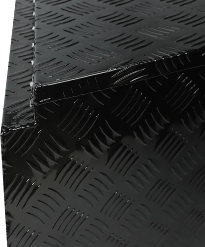 Miniatura 6 de Caja de herramientas de aluminio chapada en negro de 29 pulgadas, caja de herramientas impermeable con cerradura y llave para caravanas