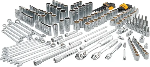 Miniatura 6 de DEWALT Kit de herramientas mecánicas y juego de llaves, juego de herramientas Dewalt de 204 piezas, encastre de 1/4", 3/8" y 1/2", llaves