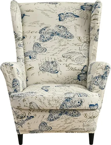 Miniatura 49 de Eco-Ancheng Funda para silla Wingback, 2 piezas, respaldo de ala, fundas de elastano para sillón con respaldo de ala, fundas para sillón con parte