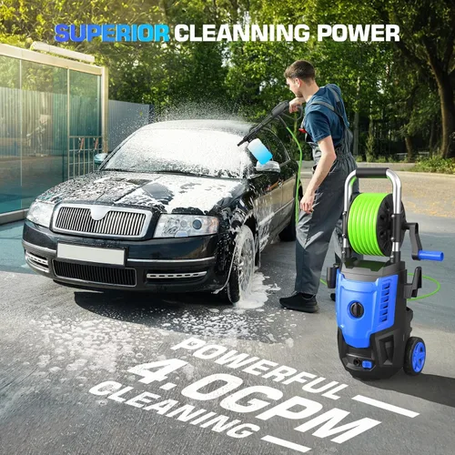 Miniatura 7 de Limpiador a presión de 4800 PSI: limpiador de alta potencia de 4.0 GPM con carrete de manguera de 33 pies, 4 puntas de pulverización y botella