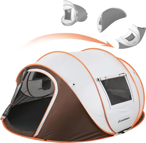 EchoSmile Tienda de campaña desplegable para 2/4/6 personas, fácil instalación, cúpula resistente al agua, portátil con bolsa de transporte Blanco y
