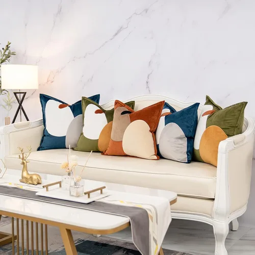 Miniatura 6 de Yangest Funda de almohada decorativa de terciopelo verde con textura de tela, funda de cojín moderna de 18 x 18 pulgadas para sofá, dormitorio, sala