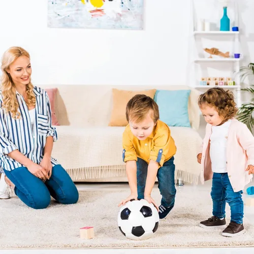 Miniatura 6 de ZOOJOY Balón de Fútbol Tamaño 3 para Niños, Balón de Fútbol de Color Clásico para Niños Pequeños y Niñas con Bomba, Deportes al Aire Libre y Blanco