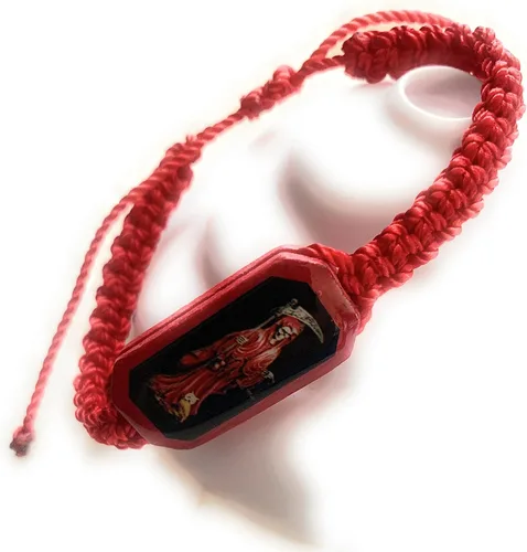 Miniatura 2 de Pulsera de hilo rojo Pulsera Roja de hilo de la Santa Muerte