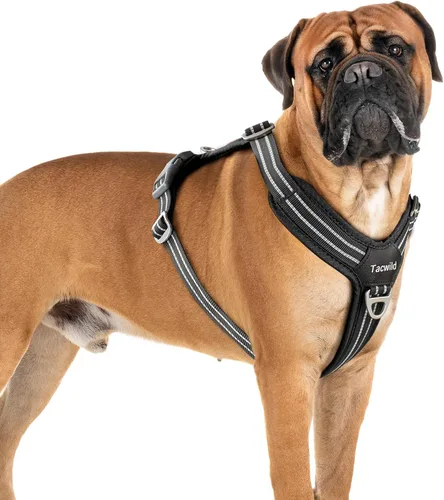 Miniatura 15 de Arnés sin tirones para perro, chaleco reflectante ajustable con broche de metal, malla suave transpirable sin estrangulamiento para cachorro, fácil