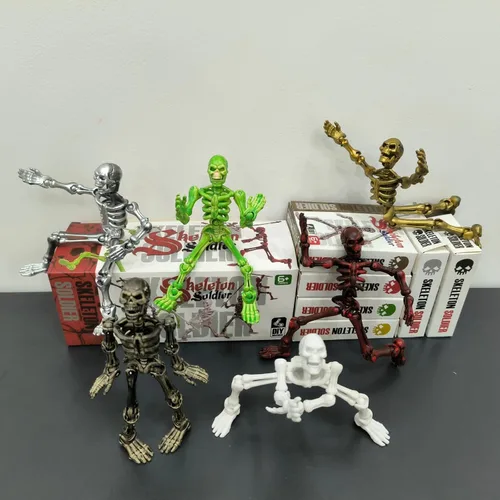 Miniatura 6 de Juego de 6 figuras de acción T13, esqueletos para Halloween, muñeco 13, figura de acción de esqueleto Titan 13, juguete de esqueleto impreso en 3D