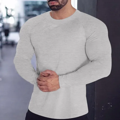 Miniatura 56 de Camisas de compresión atléticas de manga larga para hombre, capa base, camisa de entrenamiento atlético, camisas de compresión, camisetas deportivas