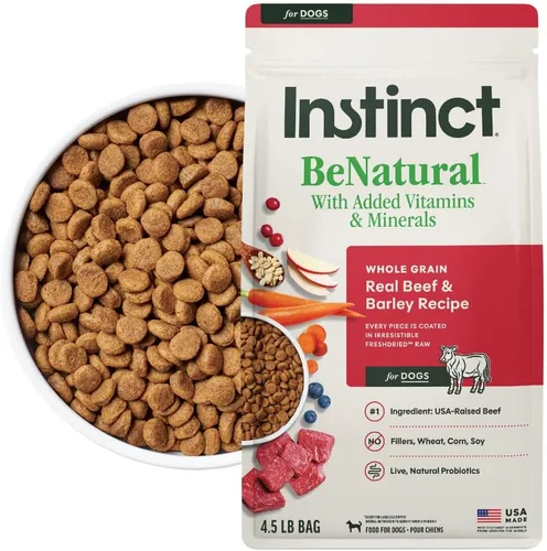 Miniatura 14 de Instinct Be Natural, alimento seco natural para perros, croquetas con recubrimiento crudo - carne de res real y cebada, bolsa de 25 lb