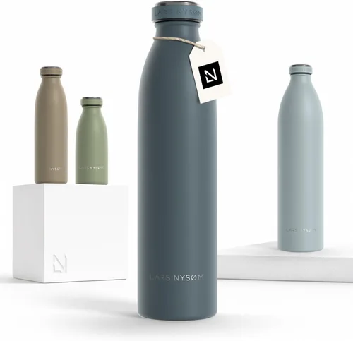 Miniatura 69 de LARS NYSØM Botella de agua XL de acero inoxidable aislada 12oz 17oz 25oz 34oz 51oz Botella térmica aislada para bebidas calientes y frías Azul