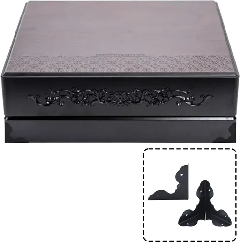 Miniatura 3 de Antrader 24 piezas de caja de esquinas triangulares de metal protector de esquina de gabinete protector de seguridad para decoración de muebles