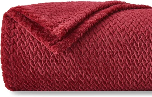 Miniatura 44 de NEWCOSPLAY Manta de Tiro Súper Suave Aqua Franela Sedosa Premium Fleece con Patrón de Hojas Ligera Manta de Cama para Uso en Todas las Estaciones