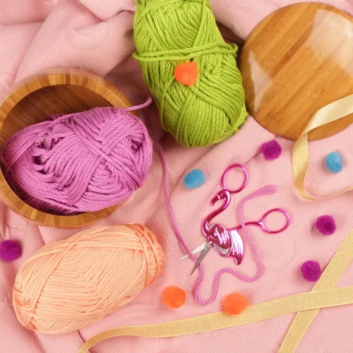 Miniatura 2 de JubileeYarn - Tijeras para bordar, diseño de flamenco, color rosa, 1 par Rosa flamenco