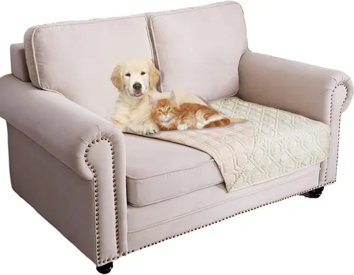 Miniatura 27 de Ameritex Funda Impermeable para Cama de Perro Manta para Mascotas para Muebles Cama Sillón Sofá Reversible Azul marino+azul piedra