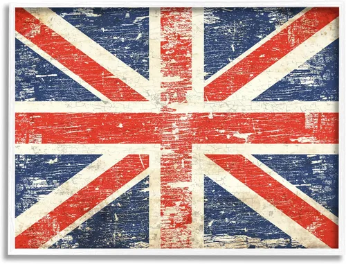 Miniatura 10 de Stupell Industries Bandera rústica del Reino Unido, diseño de arte giclée enmarcado en negro por Peter Horjus